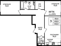 Продам 3 комнатную квартиру