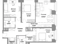 4-х комнатная квартира, 113,41 м², 8 эт., ЖК Very, Вери, фотография 2