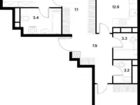 Продам 3 комнатную квартиру