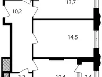 2-х комнатная квартира, 56,80 м², 10 эт., ЖК Варшавские ворота, фотография 2
