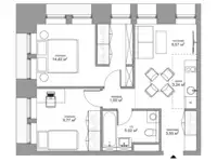 Продам апартаменты, 47,02 м², 16 эт., ЖК Baires, Байрес, фотография 2