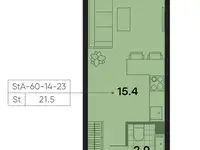 1-но комнатная квартира, 21,50 м², 14 эт., ЖК Park Side, Парк Сайд, фотография 3