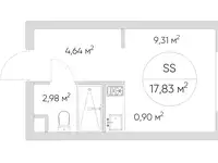 Студия, 17,83 м², 13 эт., ЖК NiceLoft, НайсЛофт, фотография 2