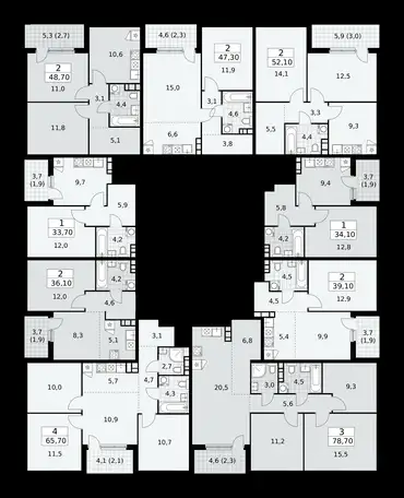 2-х комнатная квартира, 78,70 м², 15 эт., ЖК Бунинские Кварталы, фотография 1