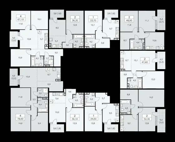 2-х комнатная квартира, 48,90 м², 11 эт., ЖК Бунинские Кварталы, фотография 1