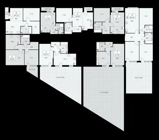 1-но комнатная квартира, 56,70 м², 2 эт., ЖК Скандинавия, фотография 1
