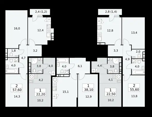 1-но комнатная квартира, 38,10 м², 9 эт., ЖК Бунинские Кварталы, фотография 1