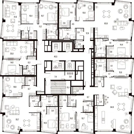 3-х комнатная квартира, 92,00 м², 21 эт., ЖК HIGH LIFE Летниковская 11, Хай Лайф, фотография 1
