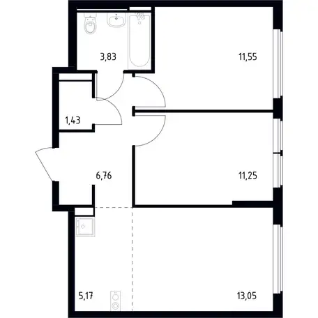3-х комнатная квартира, 53,04 м², 13 эт., ЖК Остафьево, фотография 1