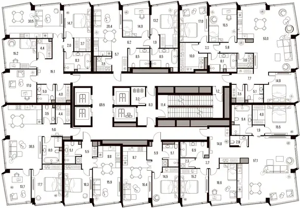 2-х комнатная квартира, 51,10 м², 29 эт., ЖК HIGH LIFE Летниковская 11, Хай Лайф, фотография 2