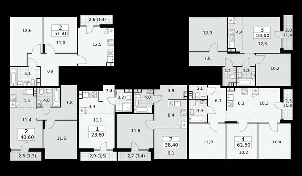 2-х комнатная квартира, 53,20 м², 8 эт., ЖК Деснаречье, фотография 1