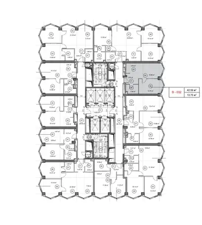 1-но комнатная квартира, 42,63 м², 6 эт., ЖК Symphony 34, Симфони 34, фотография 2
