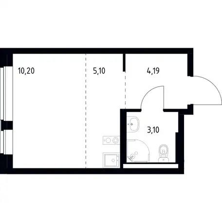 Студия, 22,59 м², 4 эт., ЖК Новое Видное, фотография 1
