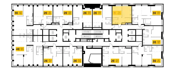 1-но комнатная квартира, 40,00 м², 22 эт., ЖК INJOY, Инжой, фотография 2