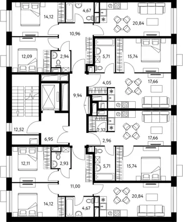 2-х комнатная квартира, 43,70 м², 3 эт., ЖК Life-Варшавская, Лайф-Варшавская, фотография 2