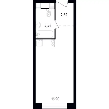 Студия, 22,86 м², 19 эт., ЖК Пятницкое 58, фотография 1