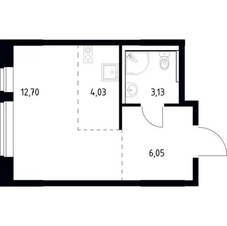 Студия, 25,91 м², 6 эт., ЖК Квартал Марьино, фотография 1