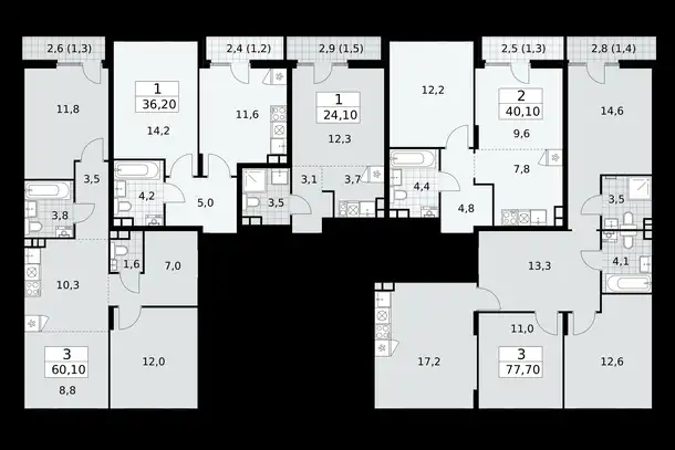 1-но комнатная квартира, 40,10 м², 5 эт., ЖК Деснаречье, фотография 1