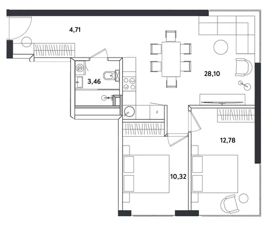 3-х комнатная квартира, 60,56 м², 19 эт., ЖК Измайловский парк, фотография 1