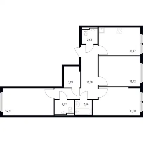 3-х комнатная квартира, 78,33 м², 4 эт., ЖК Остафьево, фотография 1