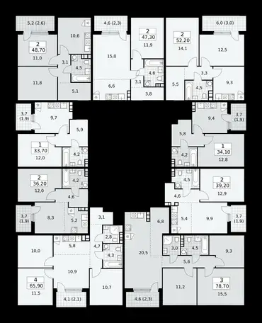 2-х комнатная квартира, 48,70 м², 11 эт., ЖК Бунинские Кварталы, фотография 1