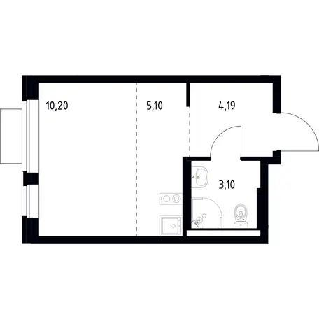 Студия, 22,59 м², 13 эт., ЖК Новое Видное, фотография 1