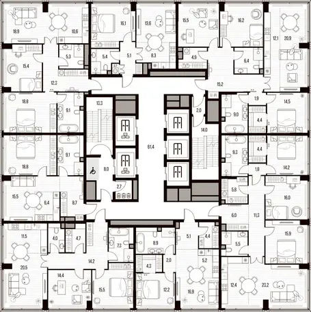2-х комнатная квартира, 49,20 м², 10 эт., ЖК HIGH LIFE Летниковская 11, Хай Лайф, фотография 2