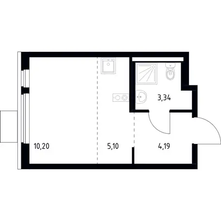 Студия, 22,83 м², 2 эт., ЖК Горки Парк, фотография 1