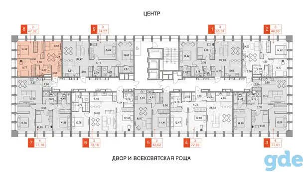 Продам апартаменты, 65,00 м², 18 эт., ЖК Baires, Байрес, фотография 3