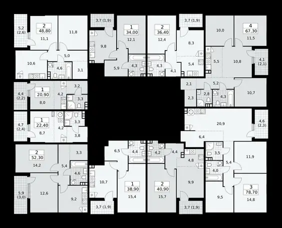 1-но комнатная квартира, 38,90 м², 3 эт., ЖК Бунинские Кварталы, фотография 1