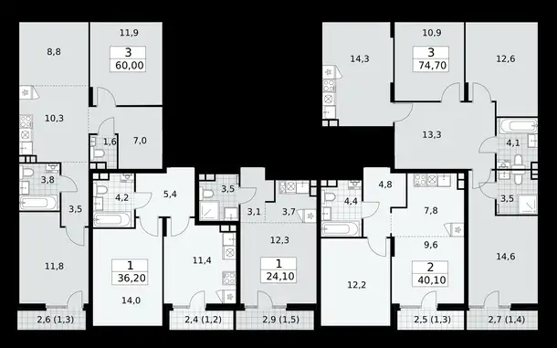 3-х комнатная квартира, 74,20 м², 8 эт., ЖК Деснаречье, фотография 1