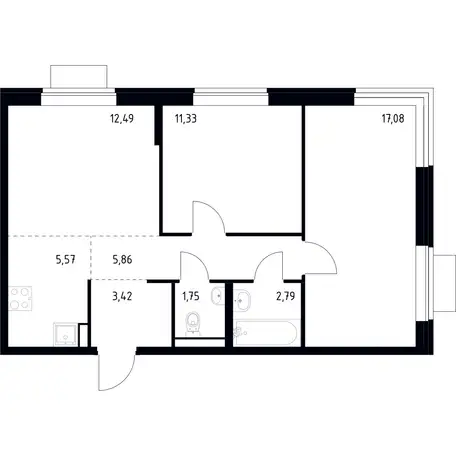 3-х комнатная квартира, 60,29 м², 12 эт., ЖК Новое Видное, фотография 1