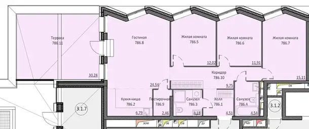 Продам апартаменты, 125,36 м², 14 эт., ЖК Инсайдер, фотография 2