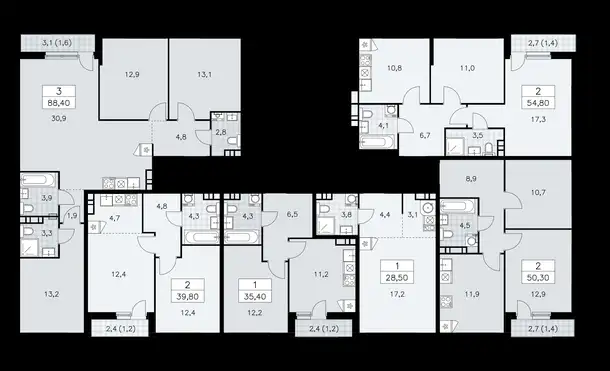 1-но комнатная квартира, 35,40 м², 4 эт., ЖК Бунинские Кварталы, фотография 1