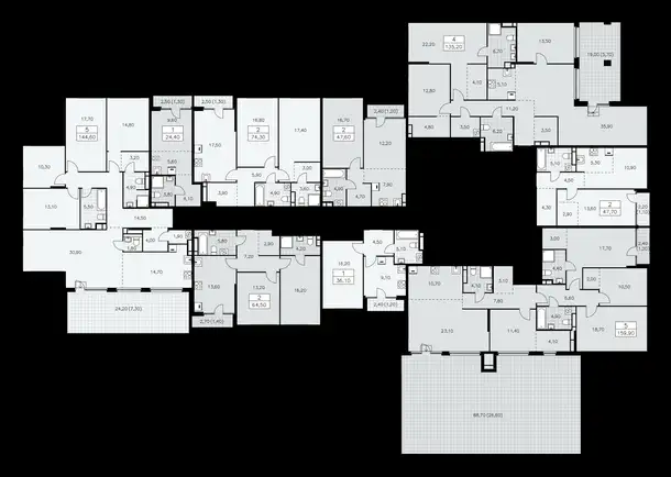 1-но комнатная квартира, 47,60 м², 16 эт., ЖК Дом на Зорге, фотография 1