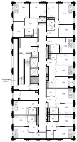 2-х комнатная квартира, 56,80 м², 10 эт., ЖК Варшавские ворота, фотография 1