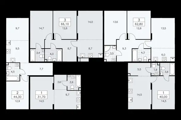 2-х комнатная квартира, 62,80 м², 2 эт., ЖК Дзен кварталы, фотография 2