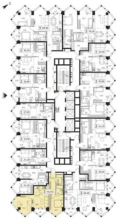 2-х комнатная квартира, 56,00 м², 23 эт., ЖК INDY TOWERS, Инди Тауэрс, фотография 2