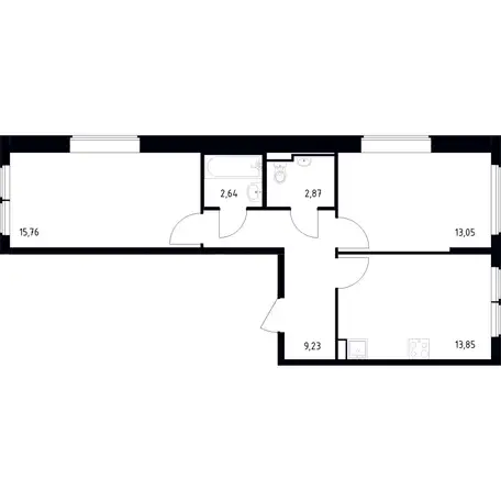 2-х комнатная квартира, 57,40 м², 8 эт., ЖК Остафьево, фотография 1