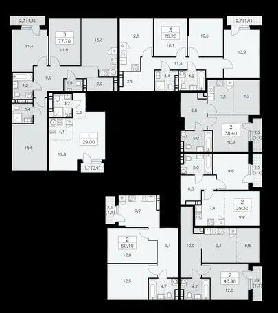 3-х комнатная квартира, 77,70 м², 10 эт., ЖК Прокшино, фотография 1