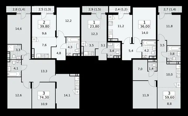 3-х комнатная квартира, 74,30 м², 10 эт., ЖК Деснаречье, фотография 1