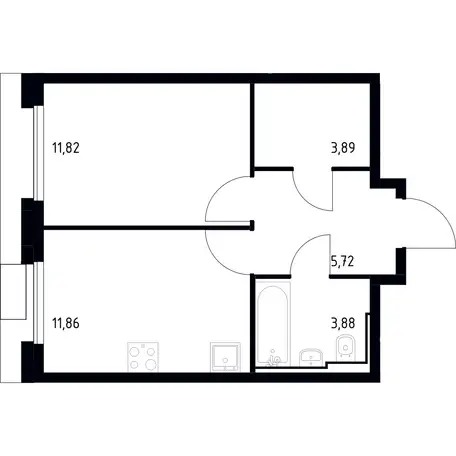 1-но комнатная квартира, 37,17 м², 19 эт., ЖК Квартал Герцена, фотография 1