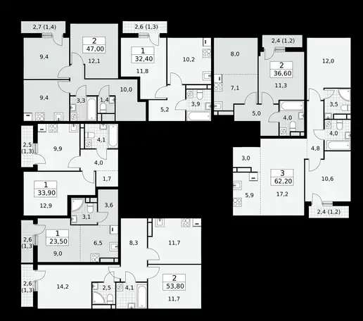 1-но комнатная квартира, 33,90 м², 6 эт., ЖК Родные кварталы, фотография 2