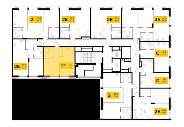 2-х комнатная квартира, 41,50 м², 8 эт., ЖК INJOY, Инжой, фотография 2