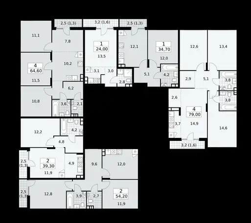 3-х комнатная квартира, 64,10 м², 10 эт., ЖК Деснаречье, фотография 1