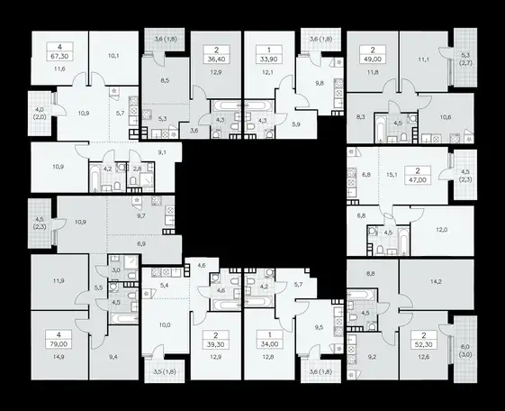 4-х комнатная квартира, 67,30 м², 5 эт., ЖК Бунинские Кварталы, фотография 1
