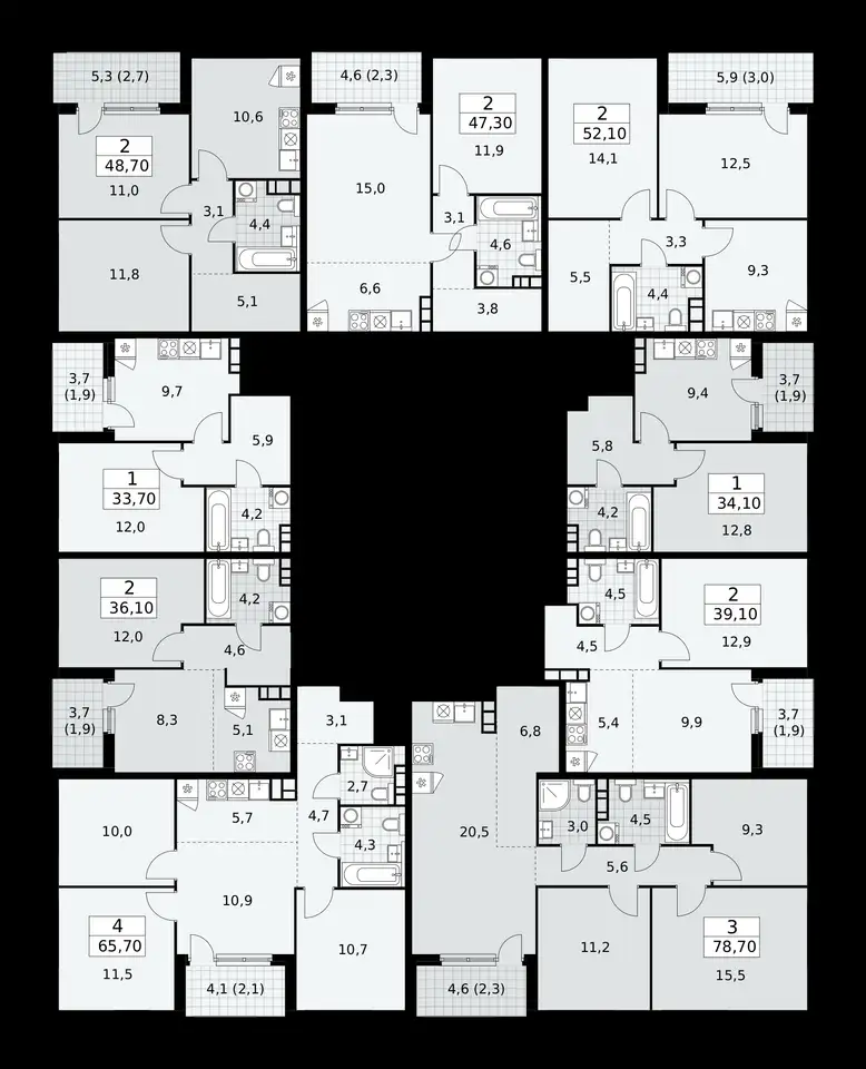 2-х комнатная квартира, 78,70 м², 15 эт., ЖК Бунинские Кварталы, фотография 1