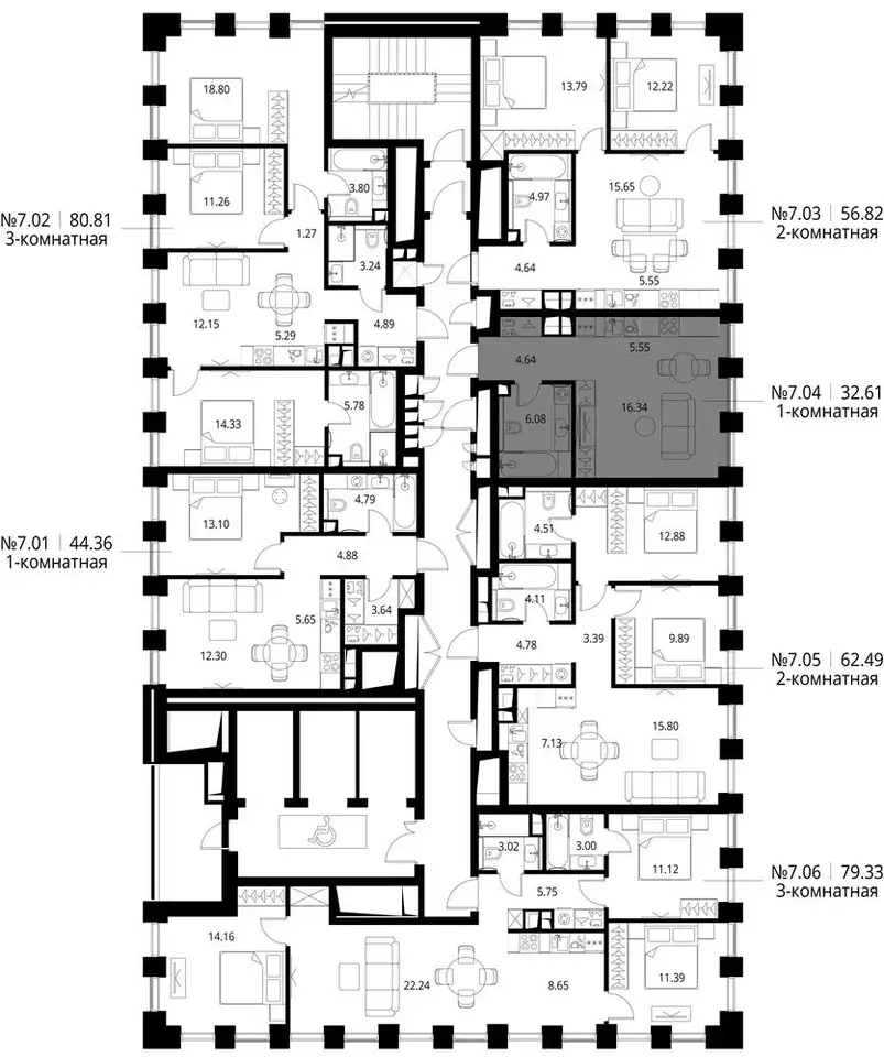 Студия, 32,61 м², 7 эт., ЖК City Bay, Сити Бэй, фотография 2