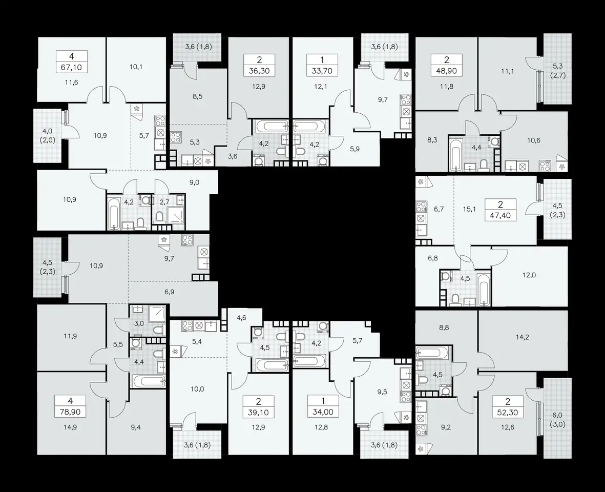 2-х комнатная квартира, 48,90 м², 11 эт., ЖК Бунинские Кварталы, фотография 1