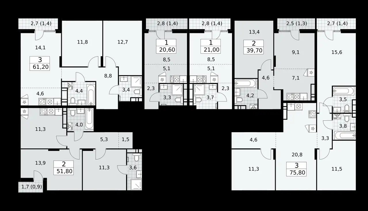 2-х комнатная квартира, 75,50 м², 14 эт., ЖК Деснаречье, фотография 1